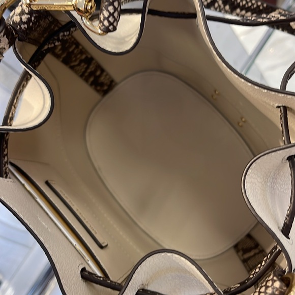 Michael Kors Cream and Snake Print Satchel - Picture 11 of 16